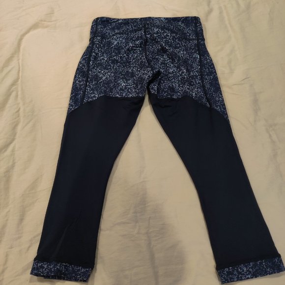 Lululemon Journey Crop Women's Rocky Road Sand Dune Black Mesh Leggings Size 6 - Picture 2 of 6